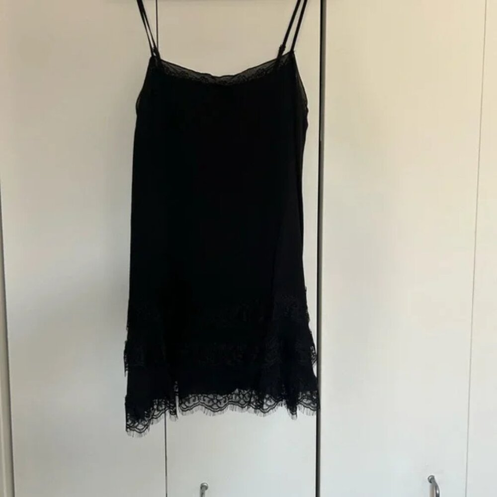 Urban Outfitters Kimchi Blue Up in the Air Tiered Lace Mini Slip Dress